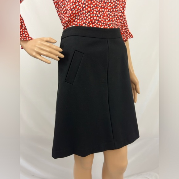 MARIO SERRANI ITALY Black Luxury Fabric Midi A-line Skirt Us Size 6 - Picture 2 of 8